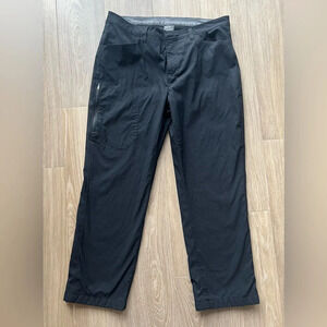 Eddie Bauer Pants Mens 38x30 Black Fleece Lined Cargo Pockets Casual Hiking